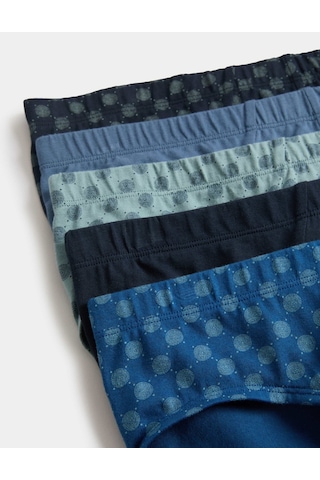 Marks & Spencer 5'li Desenli Slip T14002560f Mavi Mix