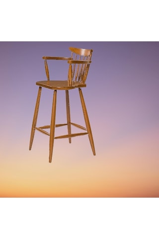 Sandalye Zus705 KAFES SIRTLIK MODEL Yarım Kolçak Model Kayın Retro Ayak Parlak Ceviz El Yapım