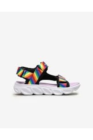 Skechers Hypno - Splash - Rainbow Lights Büyük Kız Çocuk Siyah Işıklı Sandalet 20218L Bkmt Çok Renkli