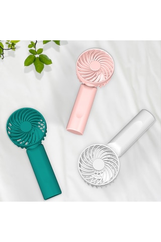 Symbee Portatif Usb Şarjlı Mini El Venti, 3 Hızlı Doğal Rüzgar, Telefon Tutucu Ve Masa Üstü Standı İle Sessiz Isınma - Pembe