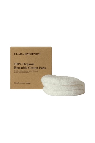 Clara Hygienics Reusable 100% Organic Cotton Cleansing Pads 3 Pieces İn 1 Makyaj Temizleme Pamuğu
