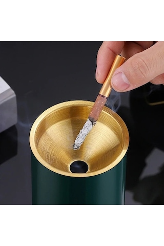 Ulzyvf Yuvarlak Yeni Teras Stil Rüzgar Puro Paslanmaz Küllük Küllük Kapalı Geçirmez Dumansız Çelik 2 Ge