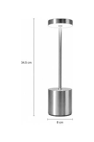 Şarjlı Led Masa Lambası 3 Işık Sıcaklığı Ve Parlaklık Ayarı, Dokunmatik Kontrol, Yüksekliği 34.5 Cm, Alt Tabanı 8 Cm Şık Ve Modern Tasarım, Kullanım Kolaylığı Ymn-8 Silver Diğer