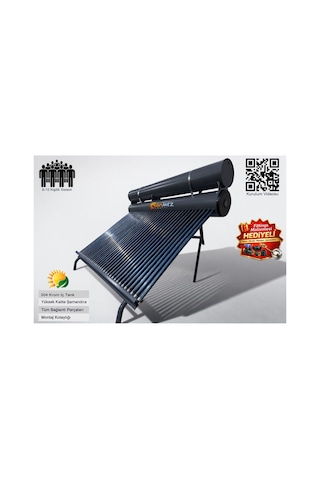 Solar 36x Vakum Tüplü Güneş Enerjisi Sıcak Su Sistemleri Açık Devre Doğal Akışlı