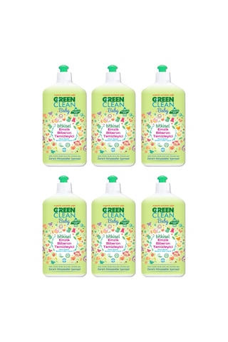 U Green Clean Baby Organik Portakal Yağlı Bitkisel Biberon ve Emzik Temizleyici 6 x 500 ML