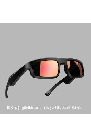 Açık Spor Akıllı Bluetooth Anti-mavi Işık Güneş Gözlüğü Çağrı İçin Güneş Gözlüğü Siyah