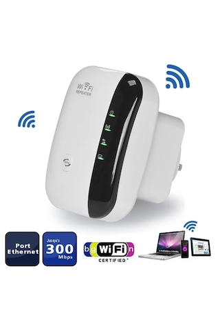 Wifi Repeater Kablosuz Sinyal Güçlendirici Access Point 300mbps