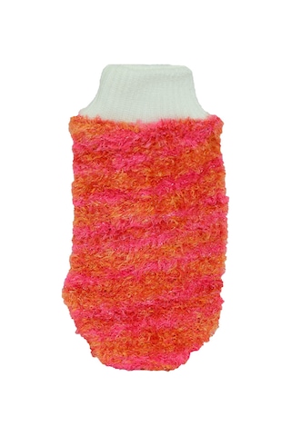 Ankalif Lastikli El Geçmeli Yumuşak Eldiven Banyo Lifi 20 x 10 CM Pembe -Turuncu