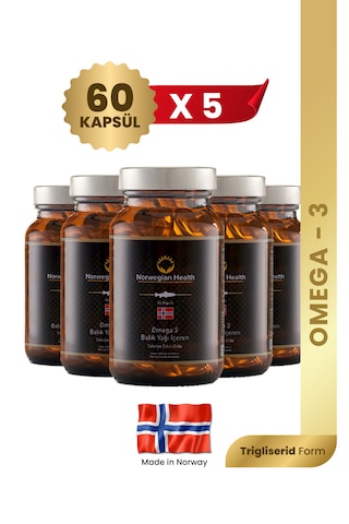 Norwegian Health Omega 3 1000 MG Somon&Morina Balık Yağı 5 x 60 Kapsül