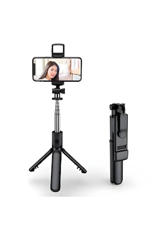 N09s Telefonlar İçin Işıklı Bluetooth Selfie Çubuğu 90 Cm-al4641