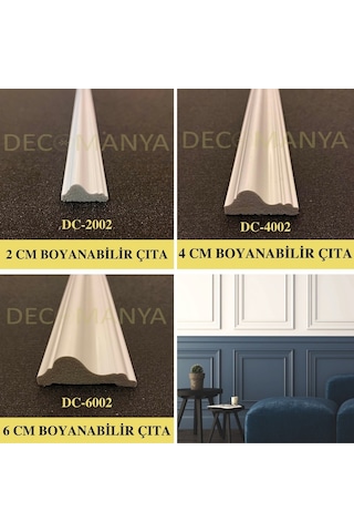 Decomanya Boyanabilir Çıta 2 Cm 4 Cm 6 Cm Poliüretan Duvar Çıtası