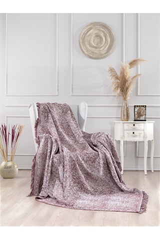 Vicuna Home Pamuklu Çok Amaçlı Ebruli Koltuk / Çekyat Örtüsü Bordo