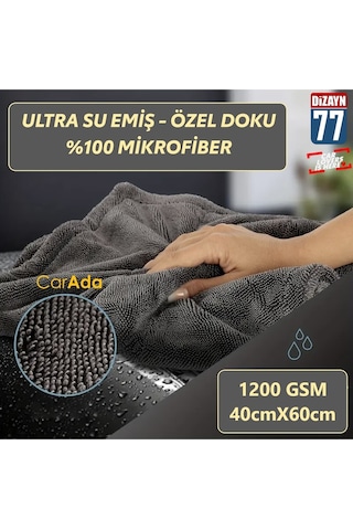 Twisted Pile Oto Kurulama Ve Temizlik Havlusu 1200 Gsm / 40cmx60cm