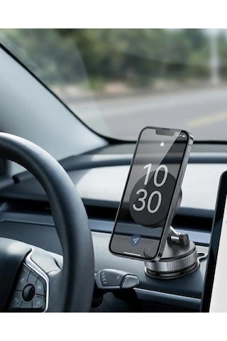 Güçlü Mıknatıslı Araç Telefon Tutucu 360 Derece Döner Stand Siyah
