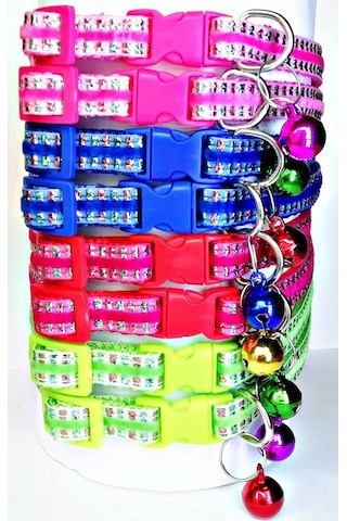 Çıngıraklı Zilli Reflektörlü Kedi Boyun Tasması 31 Cm - Kırmızı