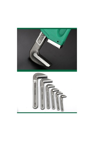 Skycity 8 İnç Karbon Çelik Ağır Duty Boru Anahtarı - Ev Tesisatı, Endüstriyel Bakım İçin Ayarlanabilir, Yeşil-siyah