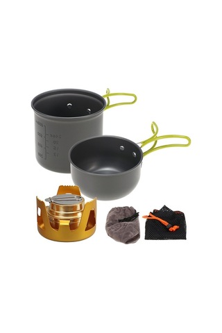 Createtech Yürüyüş Tencereli Skycıty Sırt Sığan Seti Pratik Pişirme Mutfağı Kamp İçin Hava Çantasına Balıkçılık Altın Alkollü Açık & - Xv Altın