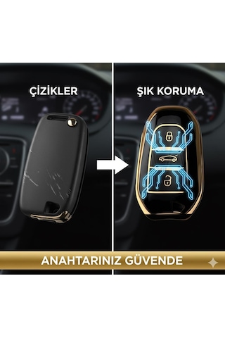 Jetta Metalize Anahtar Kabı Jetta Uyumlu Anahtar Kılıfı E.m