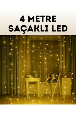 4 Metre Şelale Perde Led Işık Dış Me İç Nrzsnt - 38 Me Uyumlu Küçük