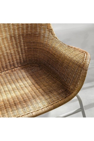 Tr Rattan Berjer Koltuk, 60x60 Cm, Beyaz Metal Çerçeveli Diğer