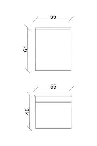 Sözcan Mobilya Yıldız Takım Asma Alt + Aynalı Üst + Lavabo Beyaz 55 CM