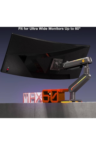 North Bayou Nb F6 Gaming 32-60 İnç Monitör Kolu 2-20 Kg Rgb Işıklı Yüksek Taşıma Kapasiteli Profesyonel Monitör Askısı