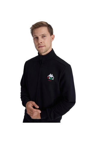 Kappa Authentic İtaly Full Zip Erkek Mavi Comfort Fit Fermuarlı Eşofman Üstü Sİyah