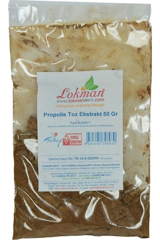 Doğal Saf Propolis Ekstraktı Tozu 50 G Katkısız Extract Paket