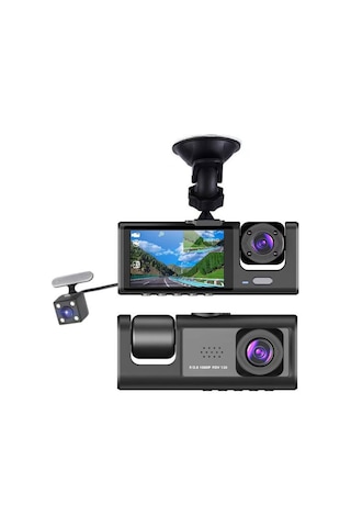 Samdoo 3 Kameralı Araç Kayıt Cihazı - Ön, Arka Ve İç Görüntü Kaydı İle 1080p Full Hd Güvenli Sürüş