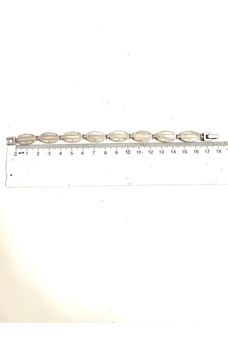 Sedef Taşlı 925 Ayar Gümüş Bileklik 22,45 Gram 17 Cm S Beden
