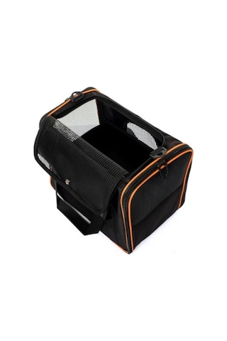 Brave Paws Sp Kedi Köpek Taşıma Çantası Kare Model Yırtılmaz Plastik Fileli Siyah