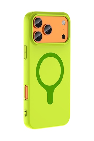 Apple iPhone Uyumlu 17 Pro Max Kılıf M-safe Şarj Özellikli Zore Aris Silikon Kapak - Yeşil