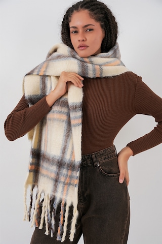 Kadın Yumuşak Dokulu Kalın Şal Atkı 15951 - C. Bej Bej