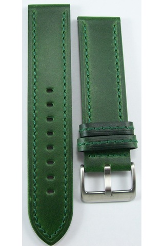 Bizon Yeşil Haki Gerçek Deri Saat Kordonu 20mm Akıllı Pimli Spor