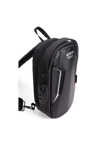 Newish Polo Erkek Şifreli Kilitli Su Geçirmez Sling Bag 404 Çapraz Omuz Ve Sırt Çantası - New404 Siyah - Antransit