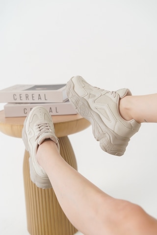 Daxtors D0141 Kadın Günlük Ortopedik Sneaker Spor Ayakkabı Bej