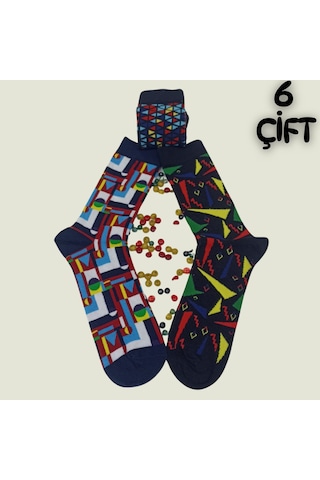 Garanti Çorap Eğlenceli Desenli Unisex Soket 6 Lı 6a Çok Renkli