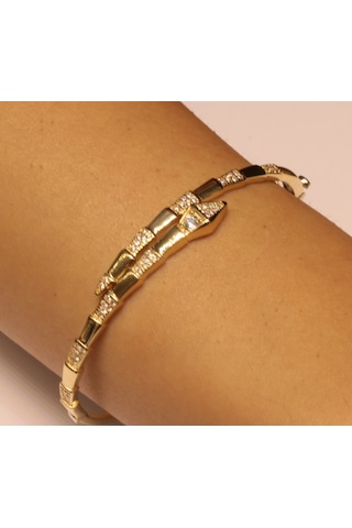 14 Ayar Altın Yılan Model Kelepçe Bilezik Sarı Altın