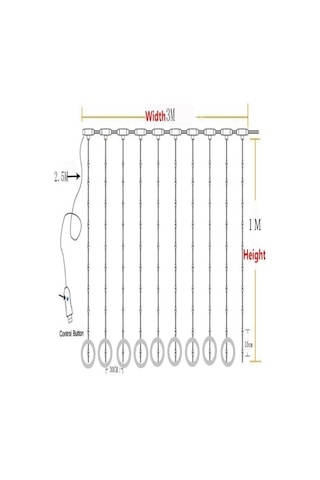 Dekoratif Ampul Top Perde Kumandalı 3 Metre 8 Mod Peri Led Işık Günışığı Aydınlatma Perde Led Usb Gün Işığı