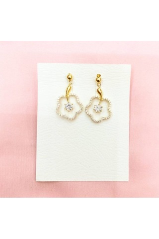 Oriental Kuyumculuk Jewellery 5 Yapraklı Yonca Küpe Gold