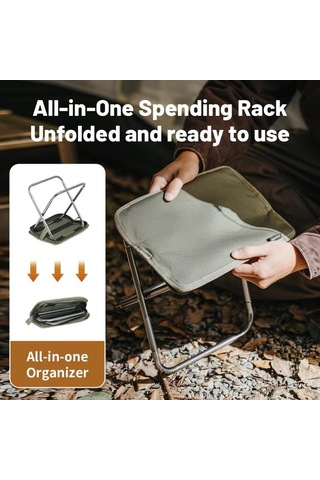 Naturehike Katlanır Tabure Taşınabilir Açık Kamp Alüminyum Sandalye Siyah Mavi