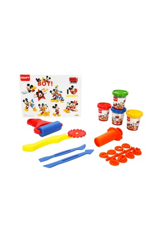 Mickey Mouse Sırt Çantalı Oyun Hamuru Seti 200 Gr 18 Parça Çok Renkli