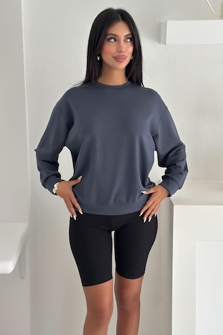 Femelle Füme Modal Kumaş Basic Sweatshirt