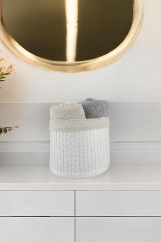 Digithome Bambu Çok Amaçlı Saklama Kutusu Düzenleyici Küçük Boy Organizer Beyaz 18 Cm - Cl-6008-4 C1-1-121