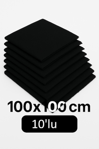 10'lu Sadece Siyah Flamlı Düzrenk Dağıtmalık Hac Umre Hediyelik Çeyizlik Flamlı Pamuk Eşarp Yazma Çok Renkli