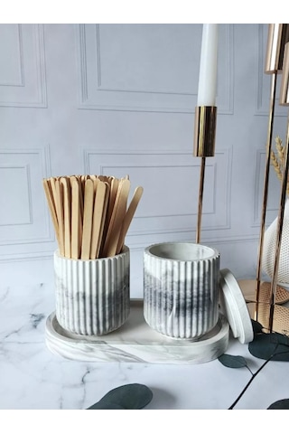 Cre Art İç Dekorasyon İçin Alçı Dekoratif Organizer Seti 236592467 Siyah