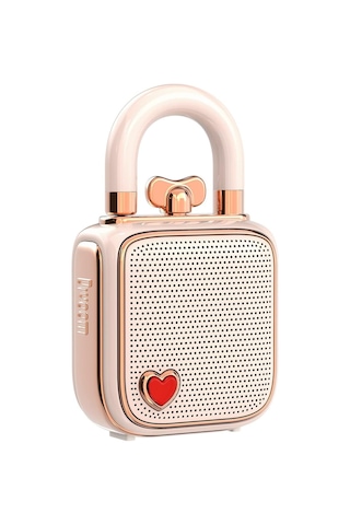 Divoom Love-lock Bluetooth Hoparlör, Küçük Taşınabilir Müzik Kutusu, Kablosuz Stereo Eşleştirme, Retro Ses Kutusu, Sevimli Masaüstü Dekorasyonu, Kızlar İçin, Pembe