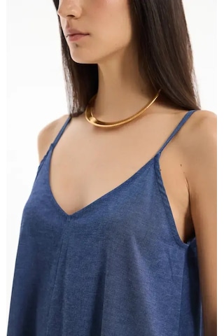 Quzu 25yelb00568 İndigo Elbise Indigo