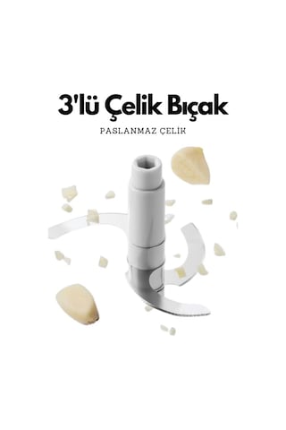 Rondom Çelik 3 Bıçaklı Pratik Basmalı El Rondosu Doğrayıcı Büyük Boy 2365 Çok Renkli
