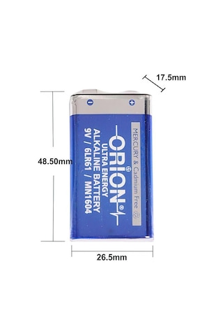 Orion 6LR61/MN1604 Shrink 9V Pil